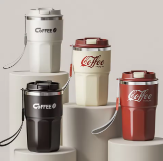 Coffee Cup With Lid&Handle Double Layer