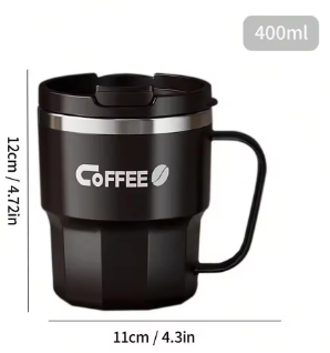 Coffee Cup With Lid&Handle Double Layer